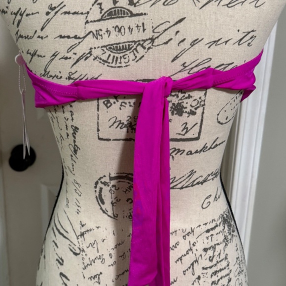 TrinaTurk Swimsuit top.  Hot Pink with Yellow embellishment - Picture 2 of 3